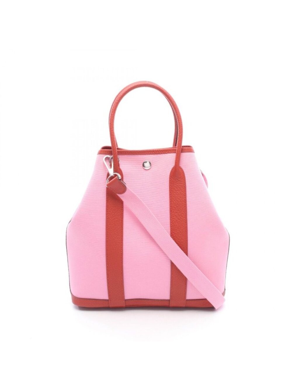 Hermes Tote Bag Garden File PM 2-Way Pink Rouge Ducese Canvas PM